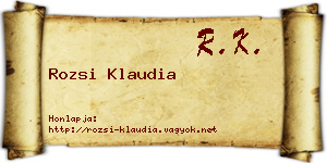 Rozsi Klaudia névjegykártya